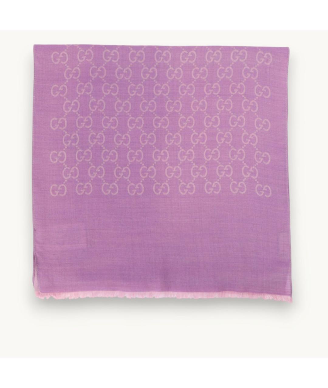 GUCCI Фиолетовый шелковый шарф, фото 9