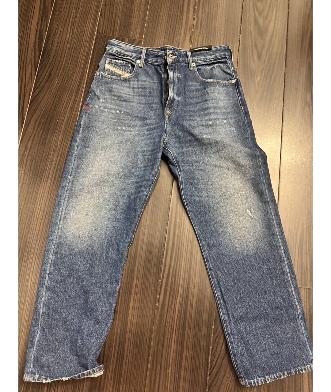 DIESEL Синие хлопковые прямые джинсы, фото 4