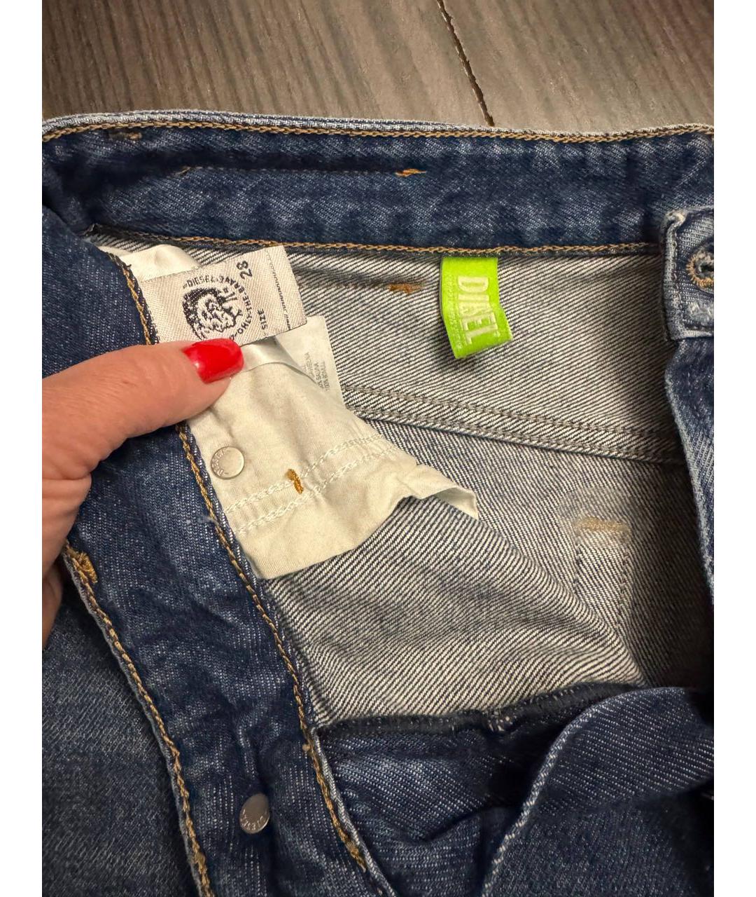 DIESEL Синие хлопковые прямые джинсы, фото 3