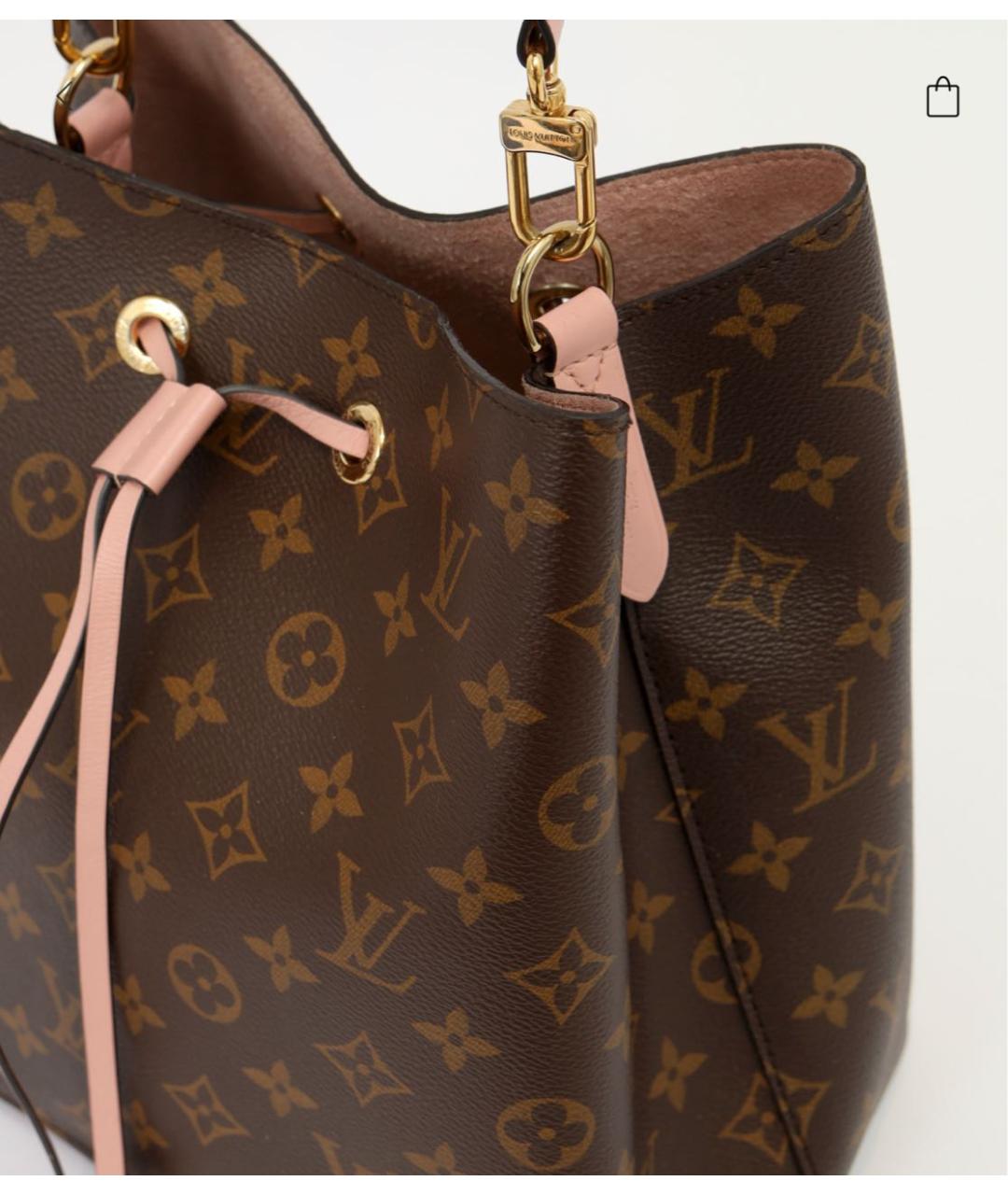 LOUIS VUITTON Коричневая кожаная сумка тоут, фото 7