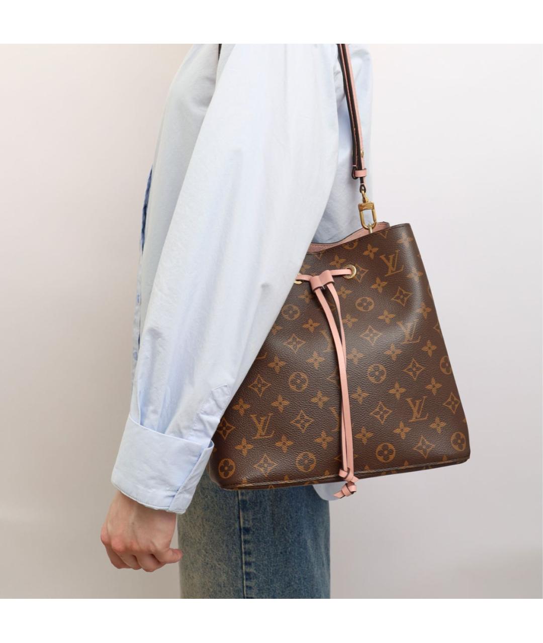 LOUIS VUITTON Коричневая кожаная сумка тоут, фото 2