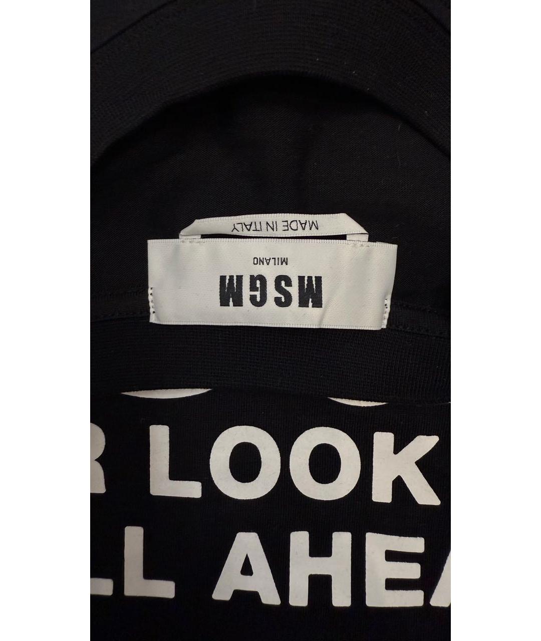 MSGM Черная хлопковая футболка, фото 3