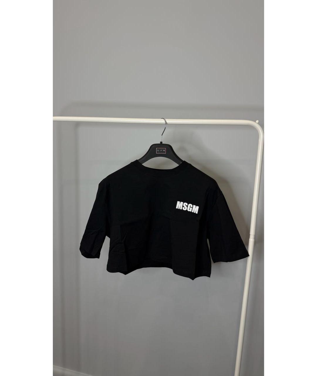 MSGM Черная хлопковая футболка, фото 9