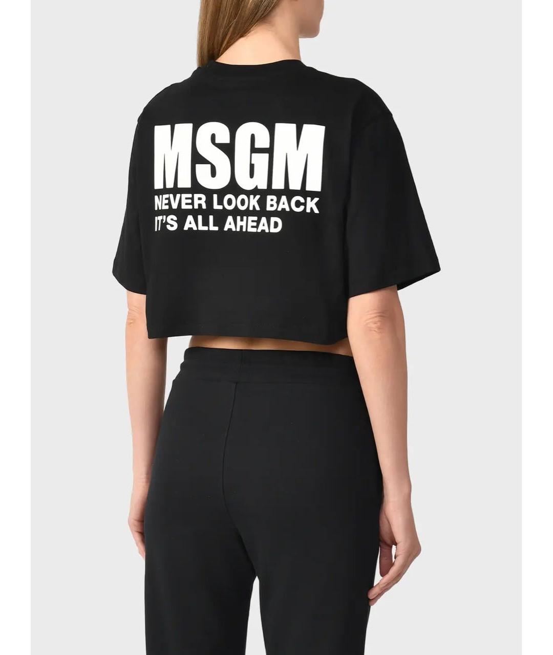 MSGM Черная хлопковая футболка, фото 8