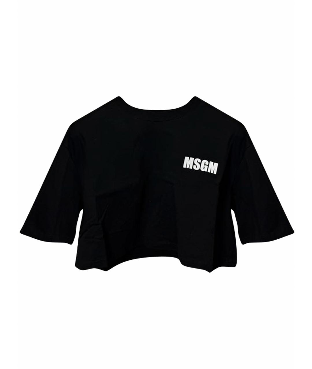 MSGM Черная хлопковая футболка, фото 1