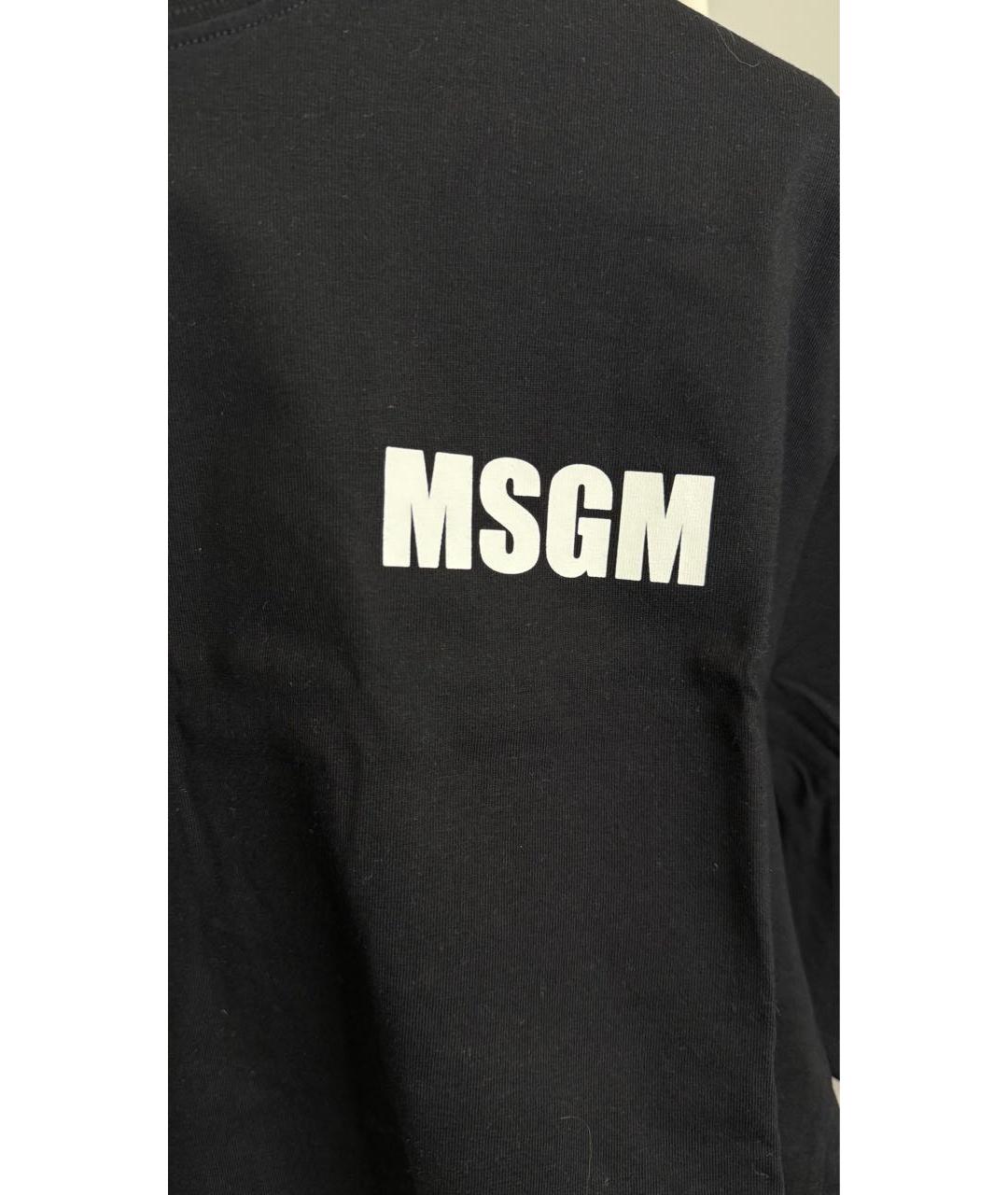 MSGM Черная хлопковая футболка, фото 4