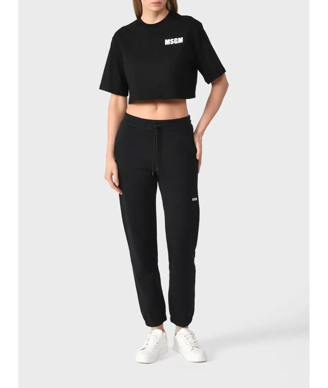 MSGM Черная хлопковая футболка, фото 7