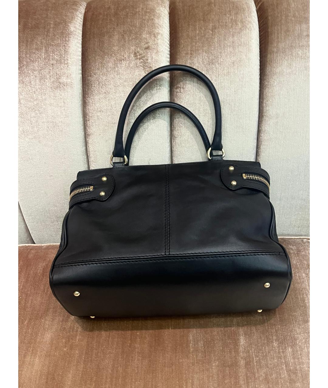 MAX MARA Черная кожаная сумка с короткими ручками, фото 3