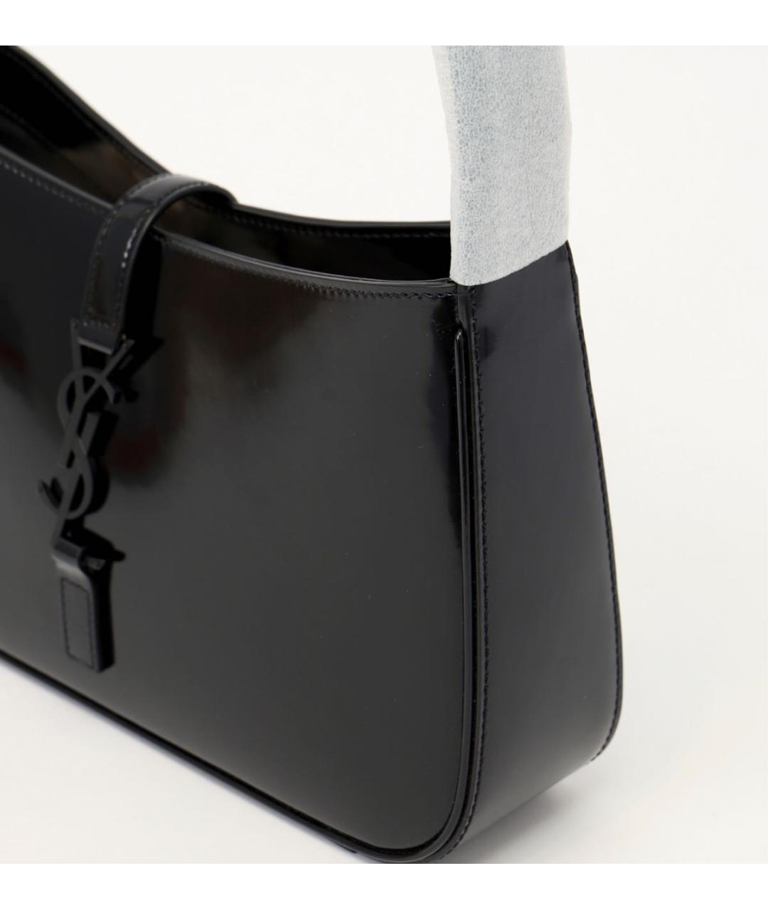 SAINT LAURENT Черная сумка с короткими ручками из лакированной кожи, фото 8