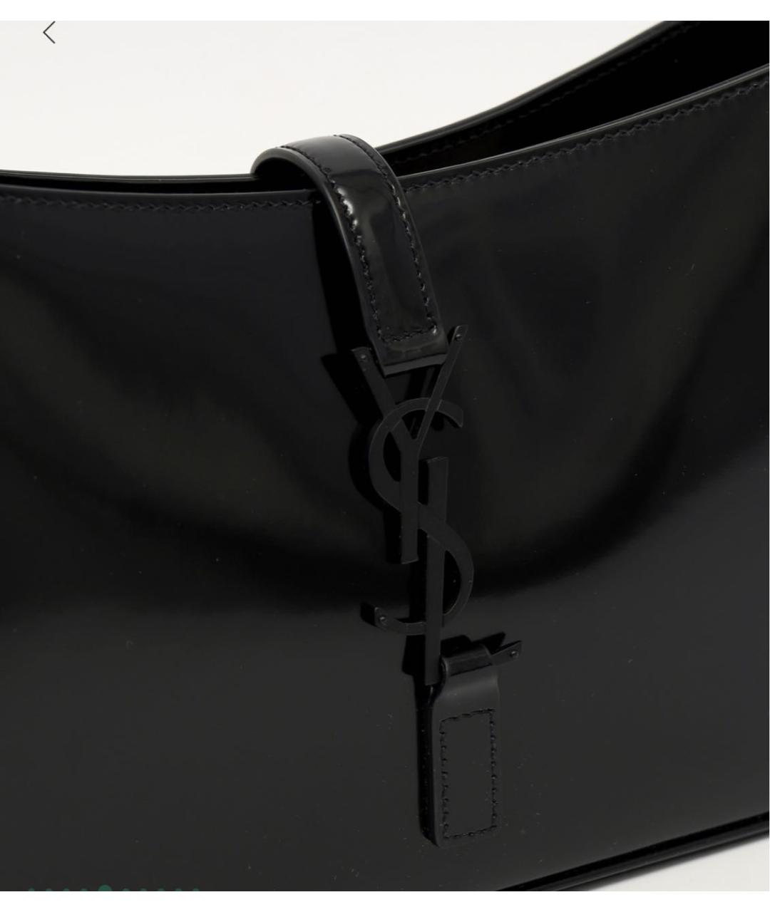 SAINT LAURENT Черная сумка с короткими ручками из лакированной кожи, фото 6