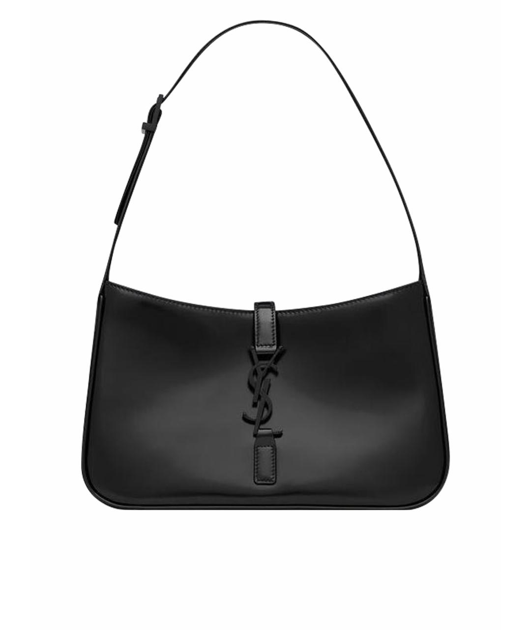 SAINT LAURENT Черная сумка с короткими ручками из лакированной кожи, фото 1