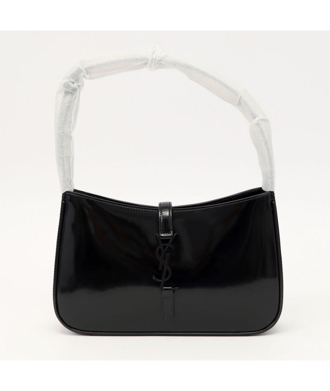 SAINT LAURENT Черная сумка с короткими ручками из лакированной кожи, фото 2