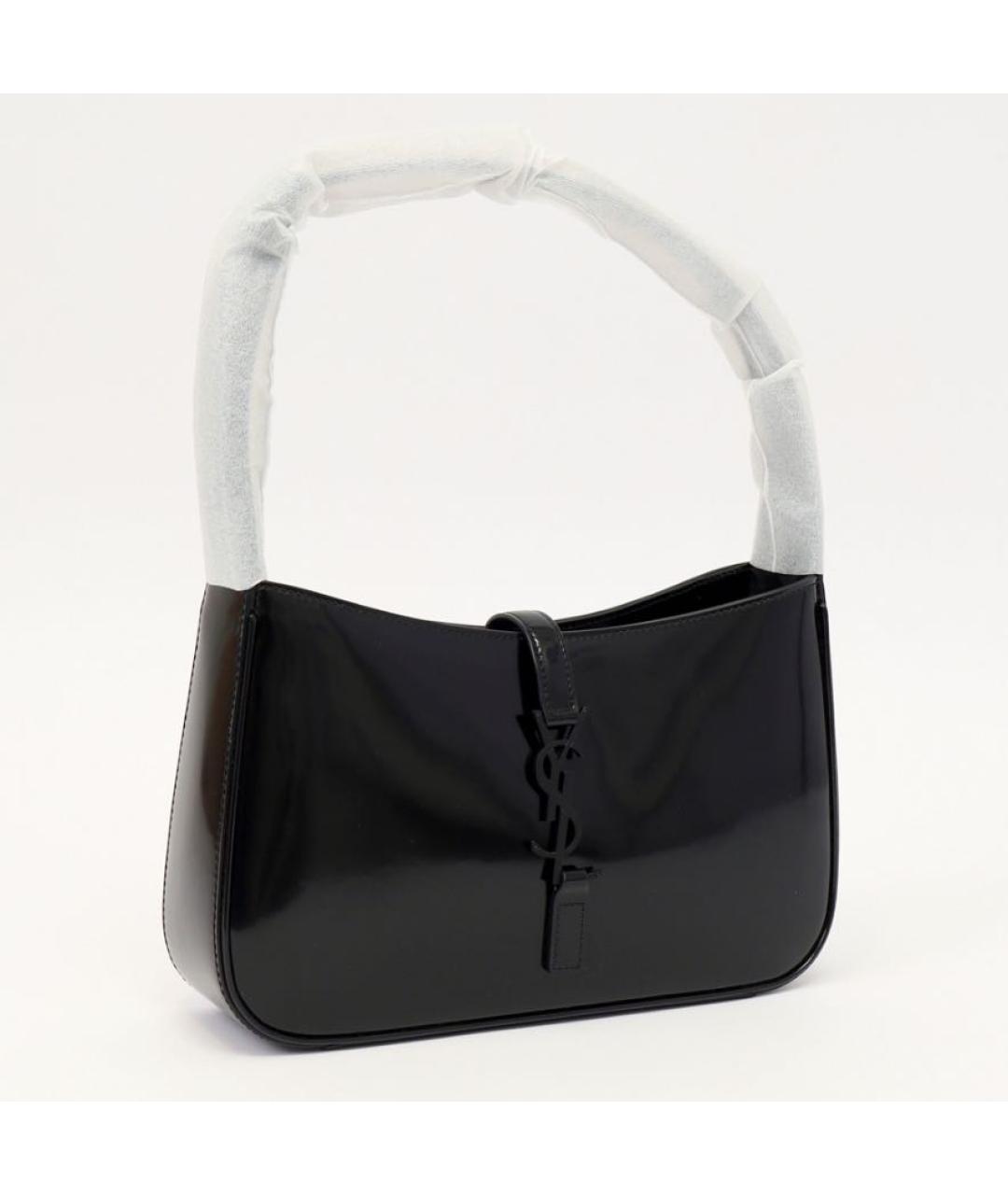 SAINT LAURENT Черная сумка с короткими ручками из лакированной кожи, фото 4