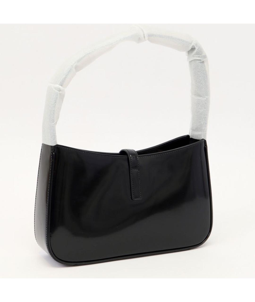 SAINT LAURENT Черная сумка с короткими ручками из лакированной кожи, фото 5