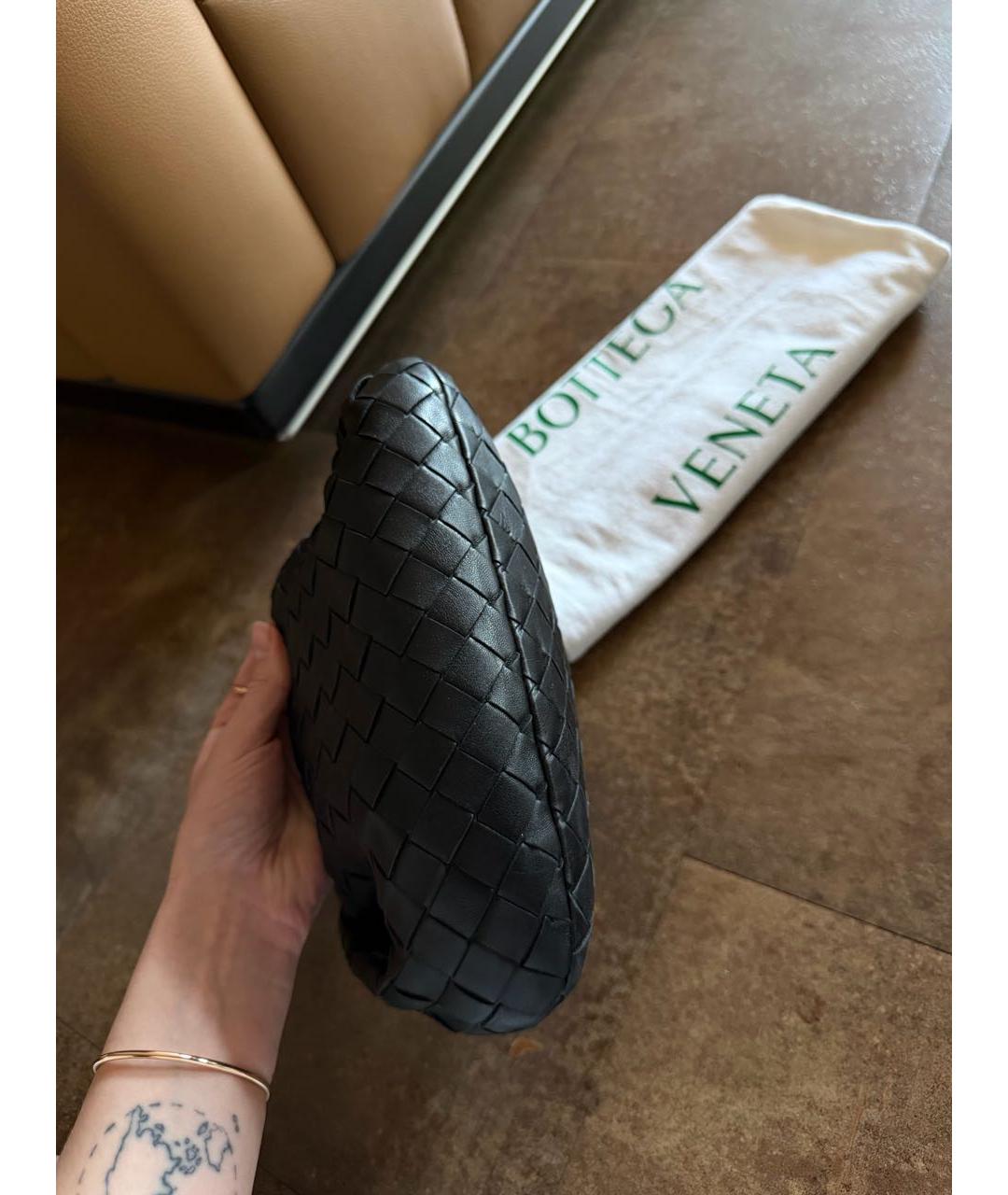 BOTTEGA VENETA Черная кожаная сумка с короткими ручками, фото 4