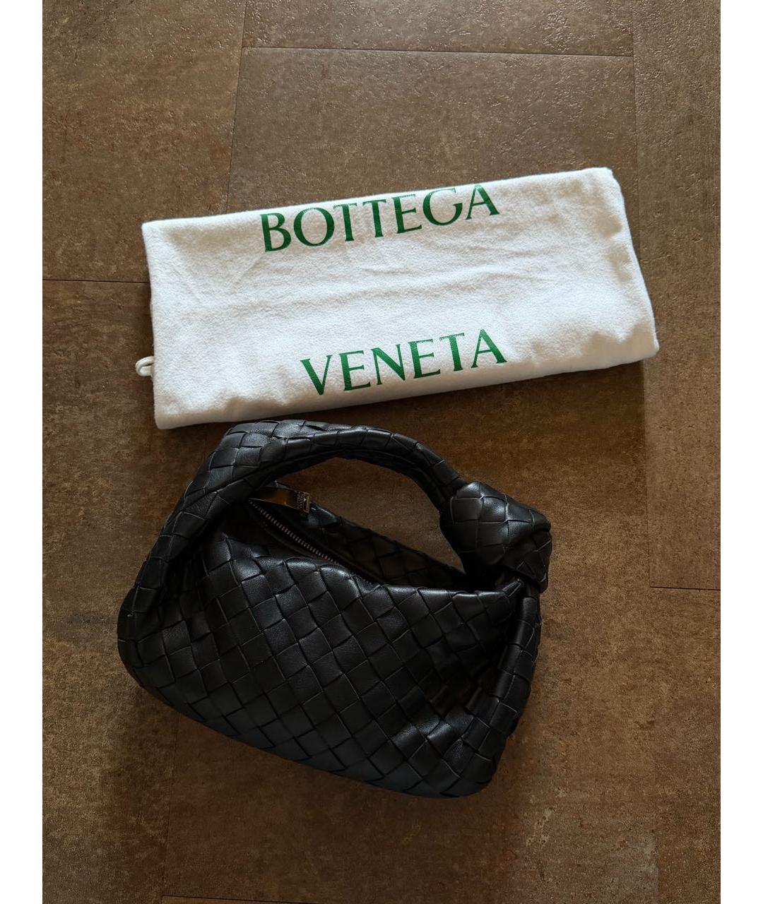 BOTTEGA VENETA Черная кожаная сумка с короткими ручками, фото 2