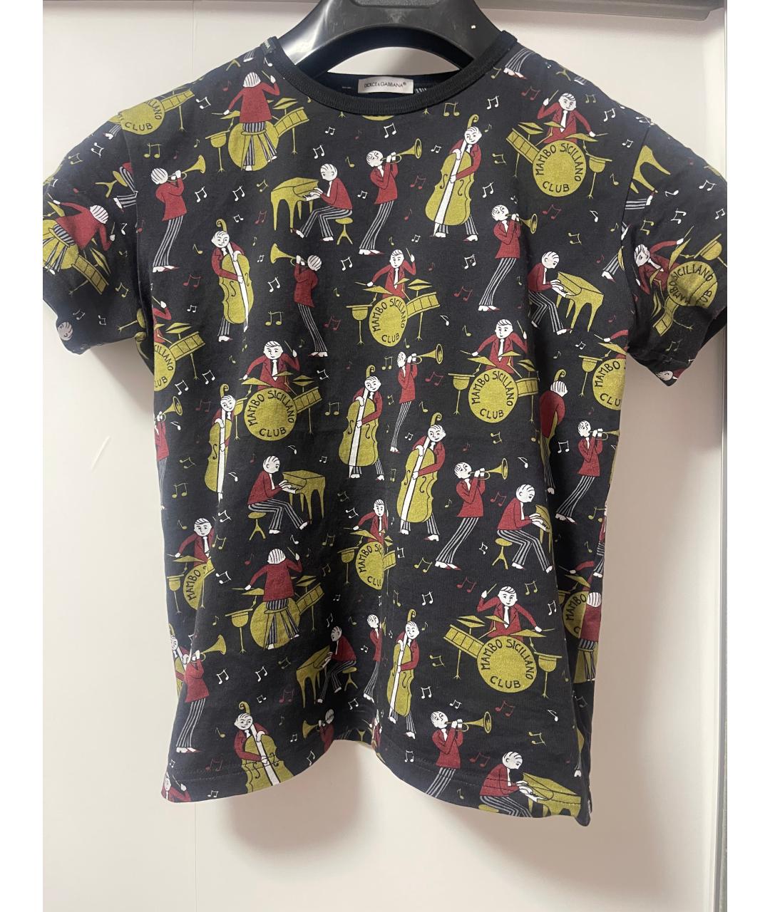 DOLCE&GABBANA Черная хлопковая футболка, фото 2