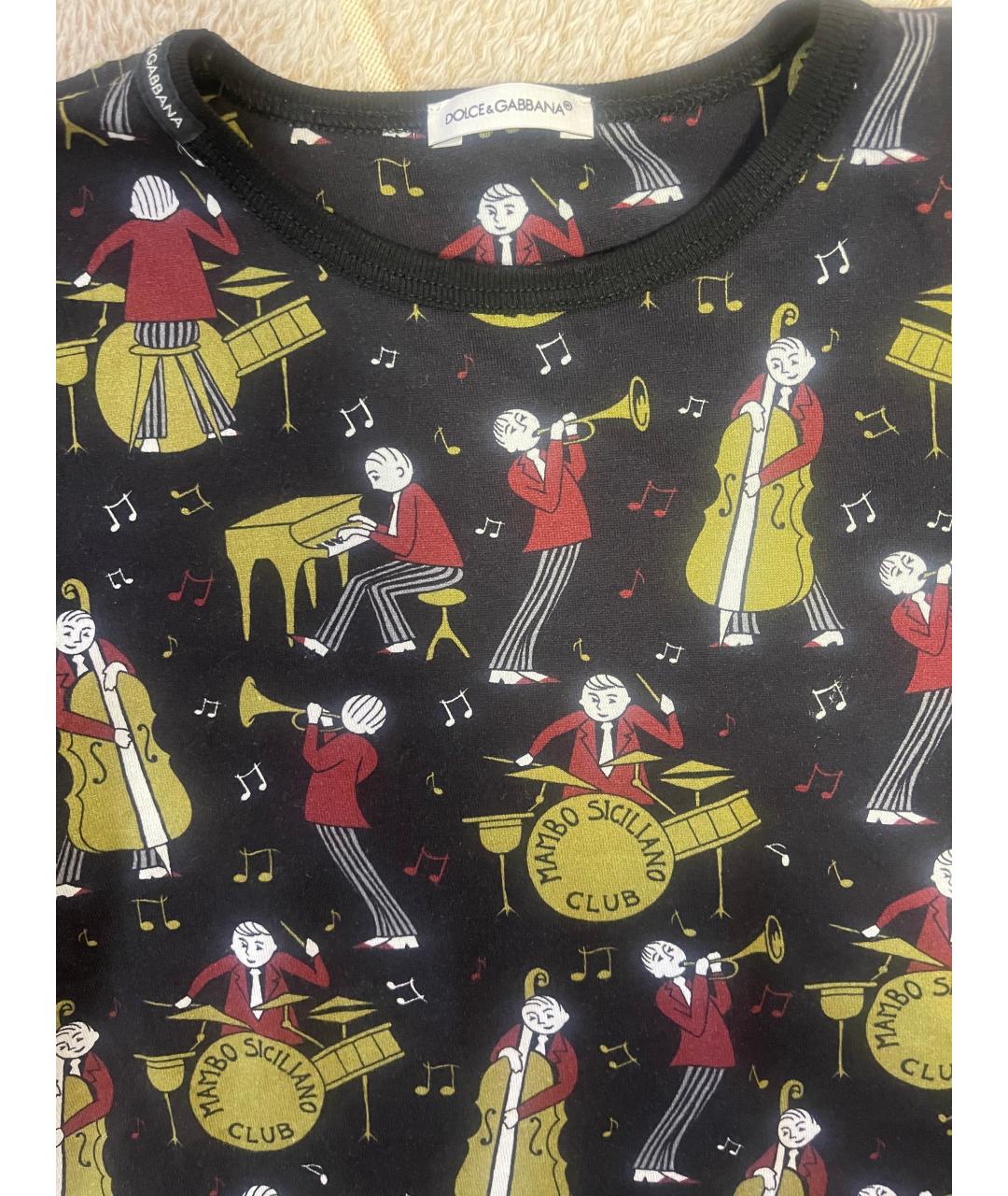 DOLCE&GABBANA Черная хлопковая футболка, фото 3