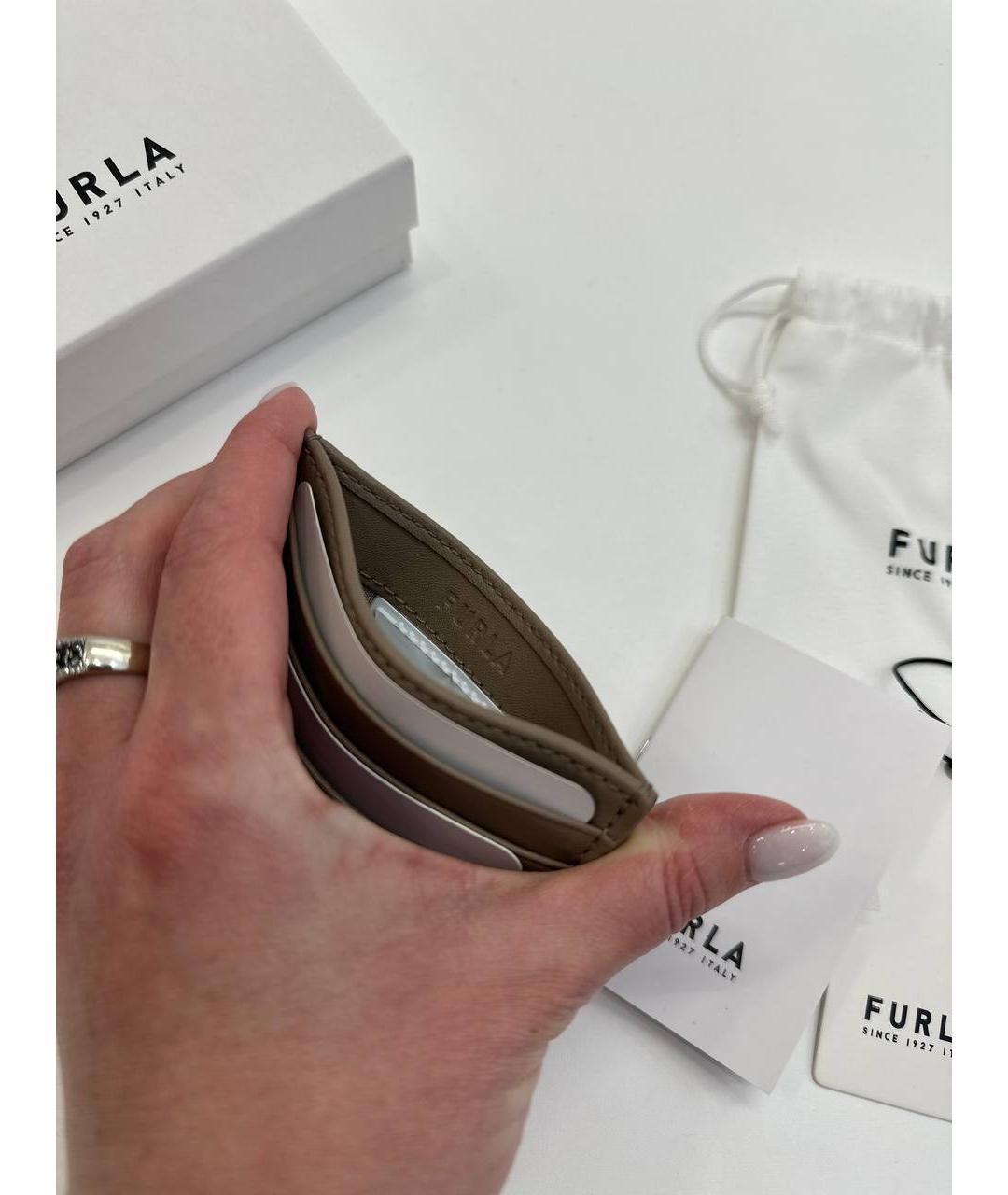 FURLA Бежевый кожаный кардхолдер, фото 5
