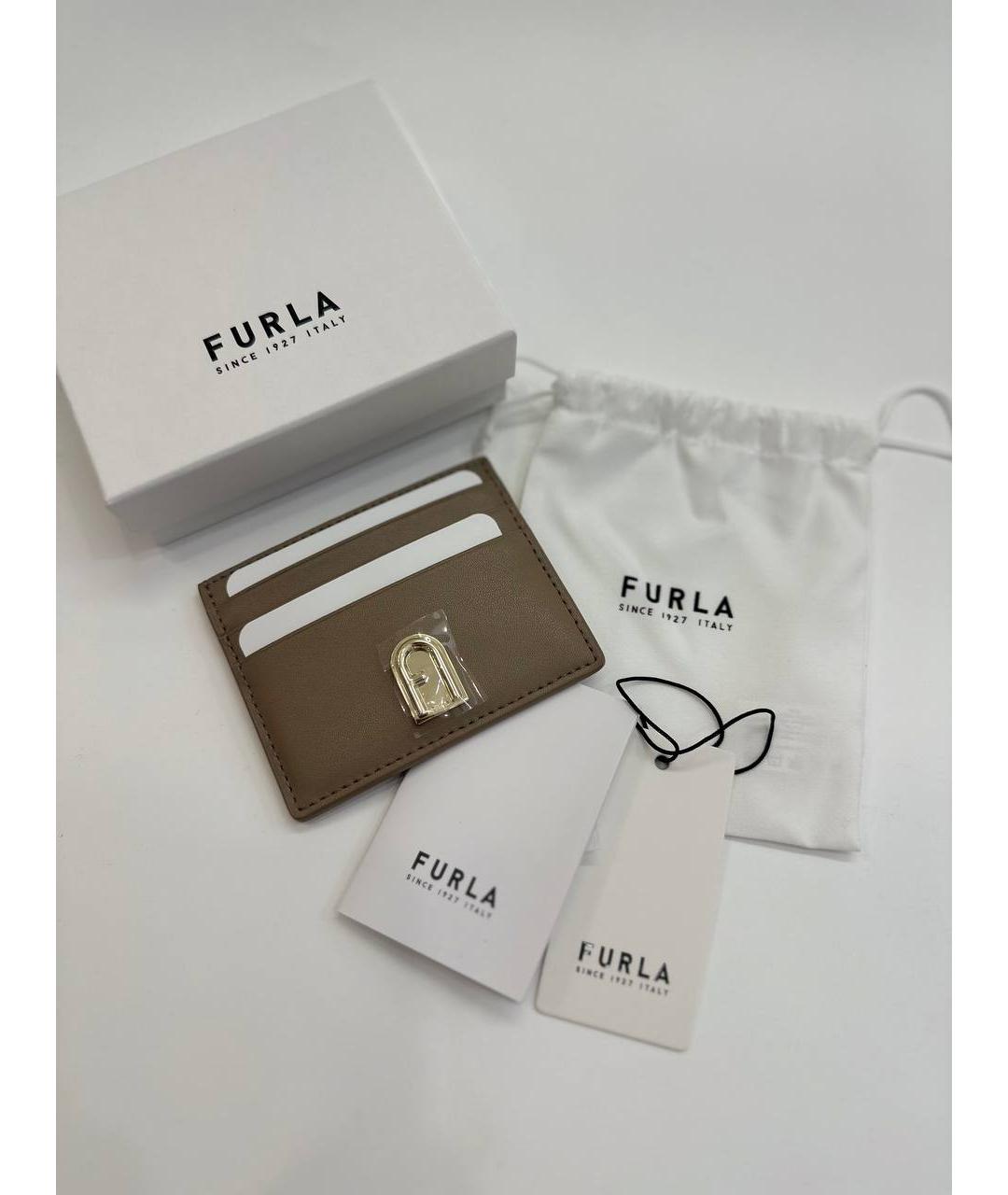 FURLA Бежевый кожаный кардхолдер, фото 6