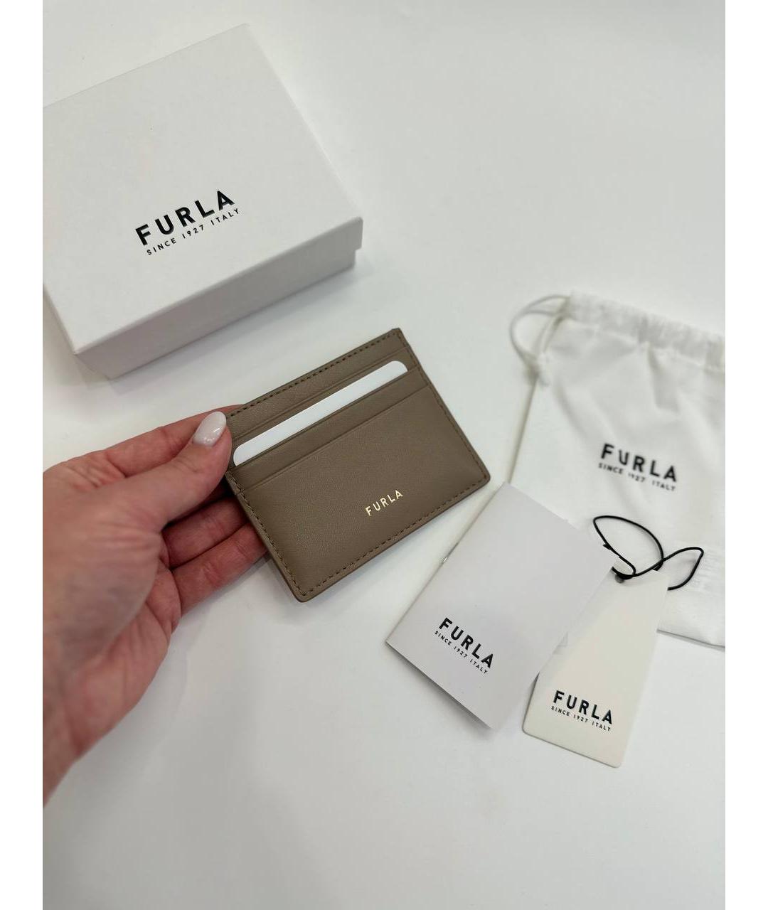 FURLA Бежевый кожаный кардхолдер, фото 4