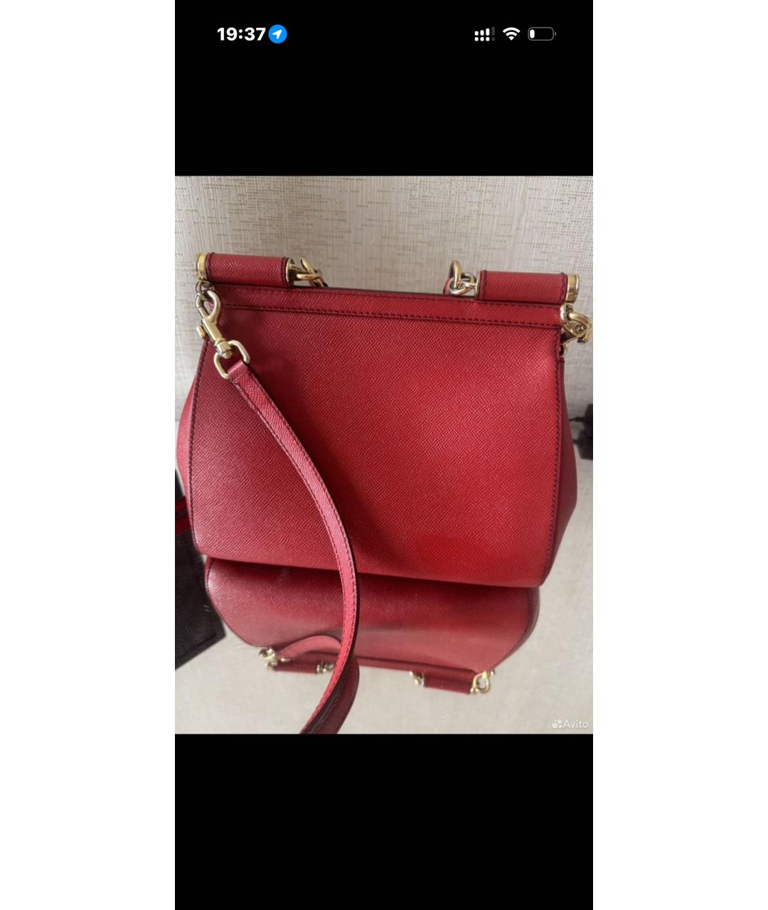 DOLCE&GABBANA Красная кожаная сумка через плечо, фото 3