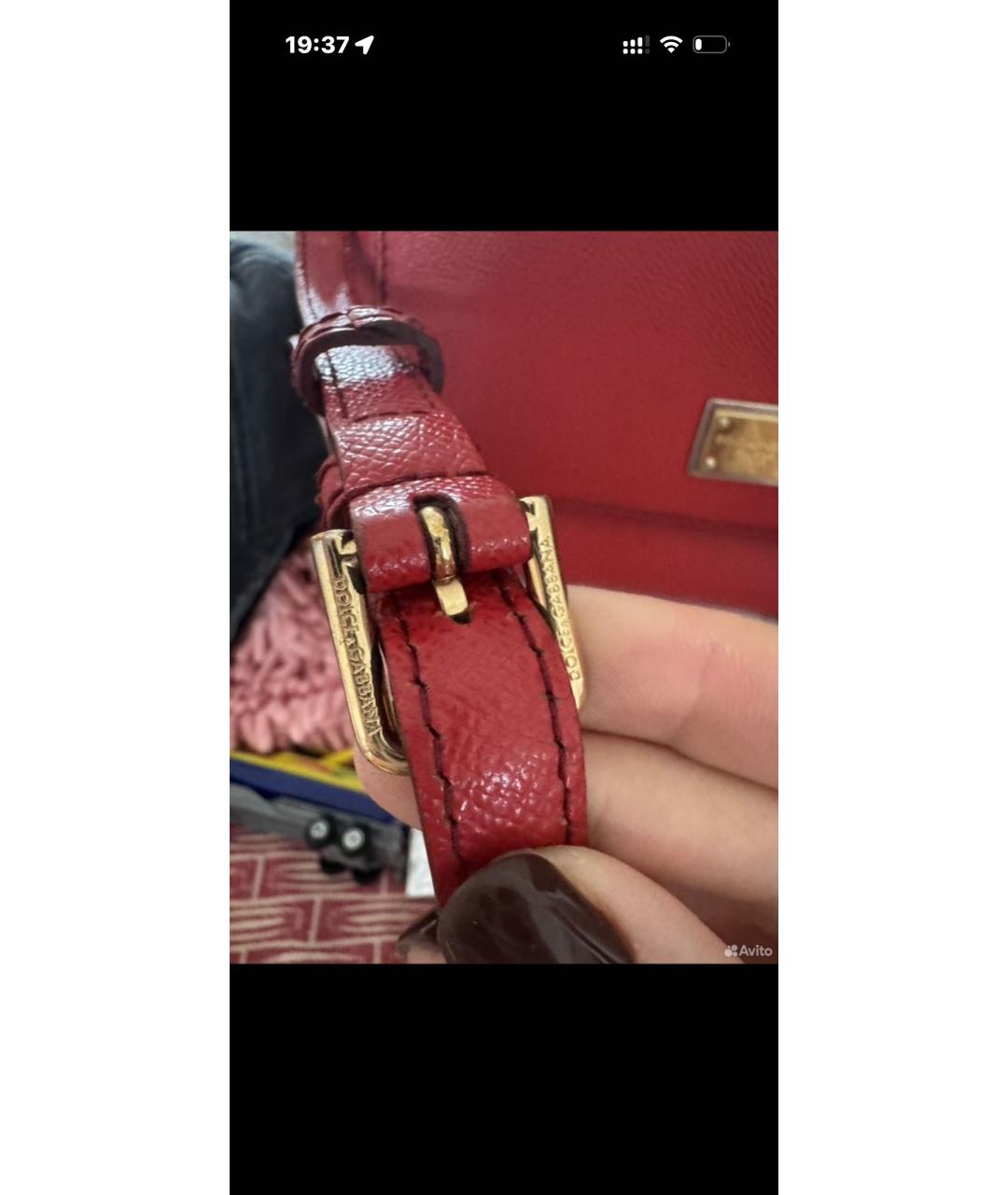 DOLCE&GABBANA Красная кожаная сумка через плечо, фото 5