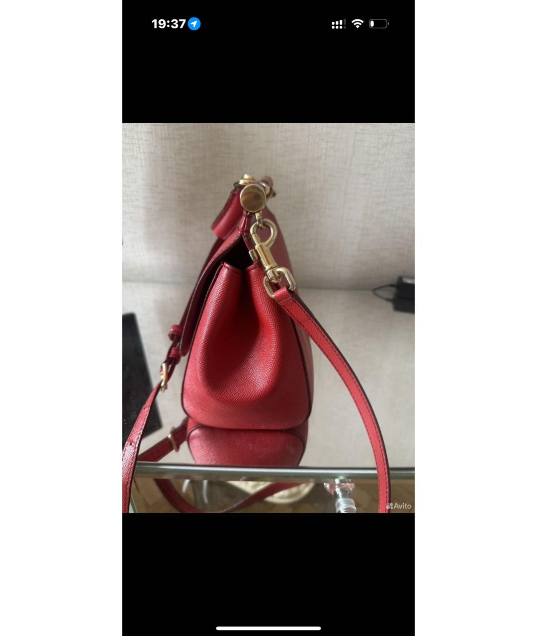 DOLCE&GABBANA Красная кожаная сумка через плечо, фото 2