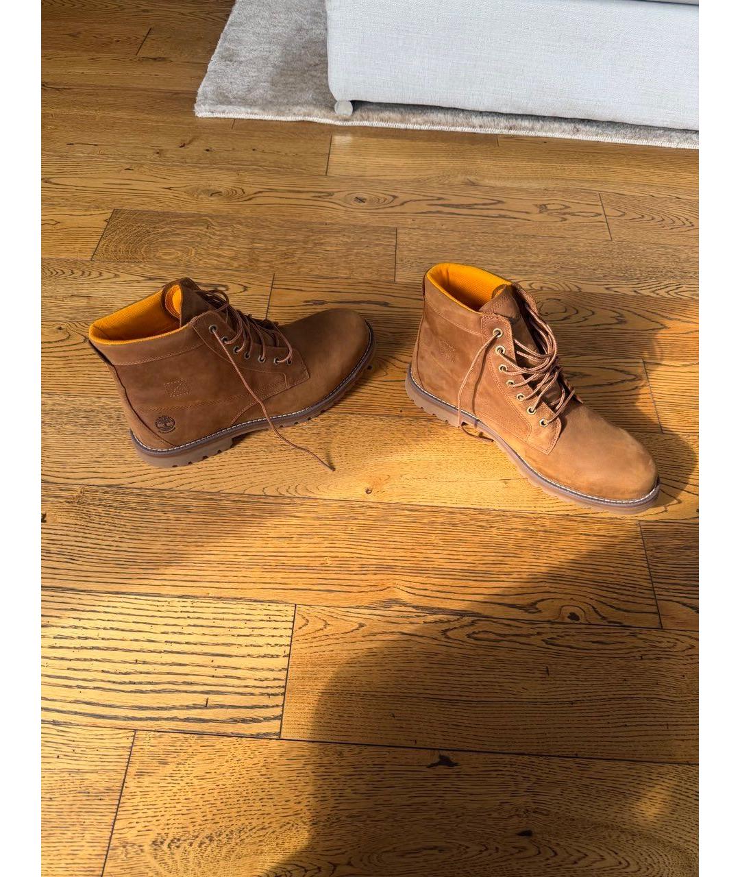 TIMBERLAND Оранжевое нубуковые высокие ботинки, фото 3