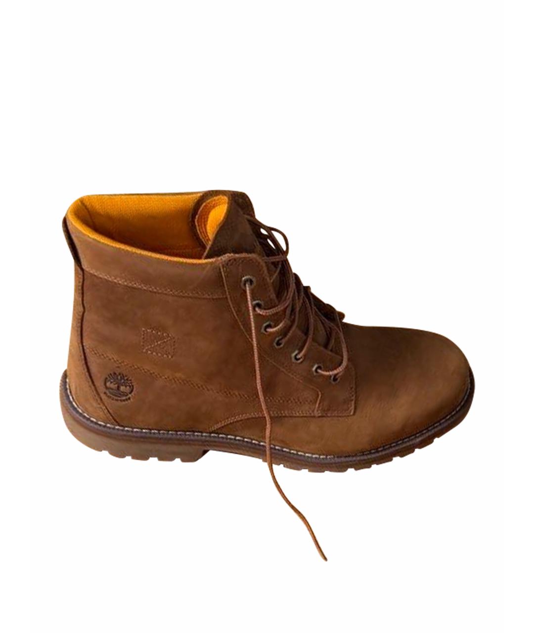 TIMBERLAND Оранжевое нубуковые высокие ботинки, фото 1