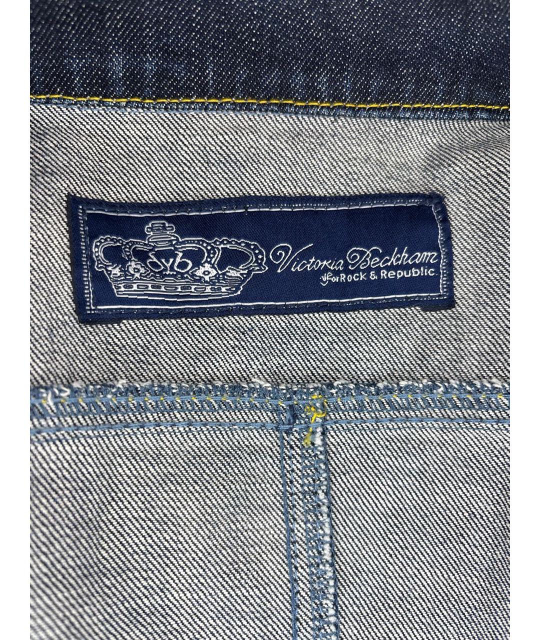 VICTORIA BECKHAM Синий деним жакет/пиджак, фото 4