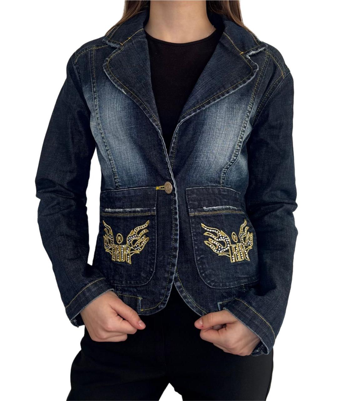 VICTORIA BECKHAM Синий деним жакет/пиджак, фото 2