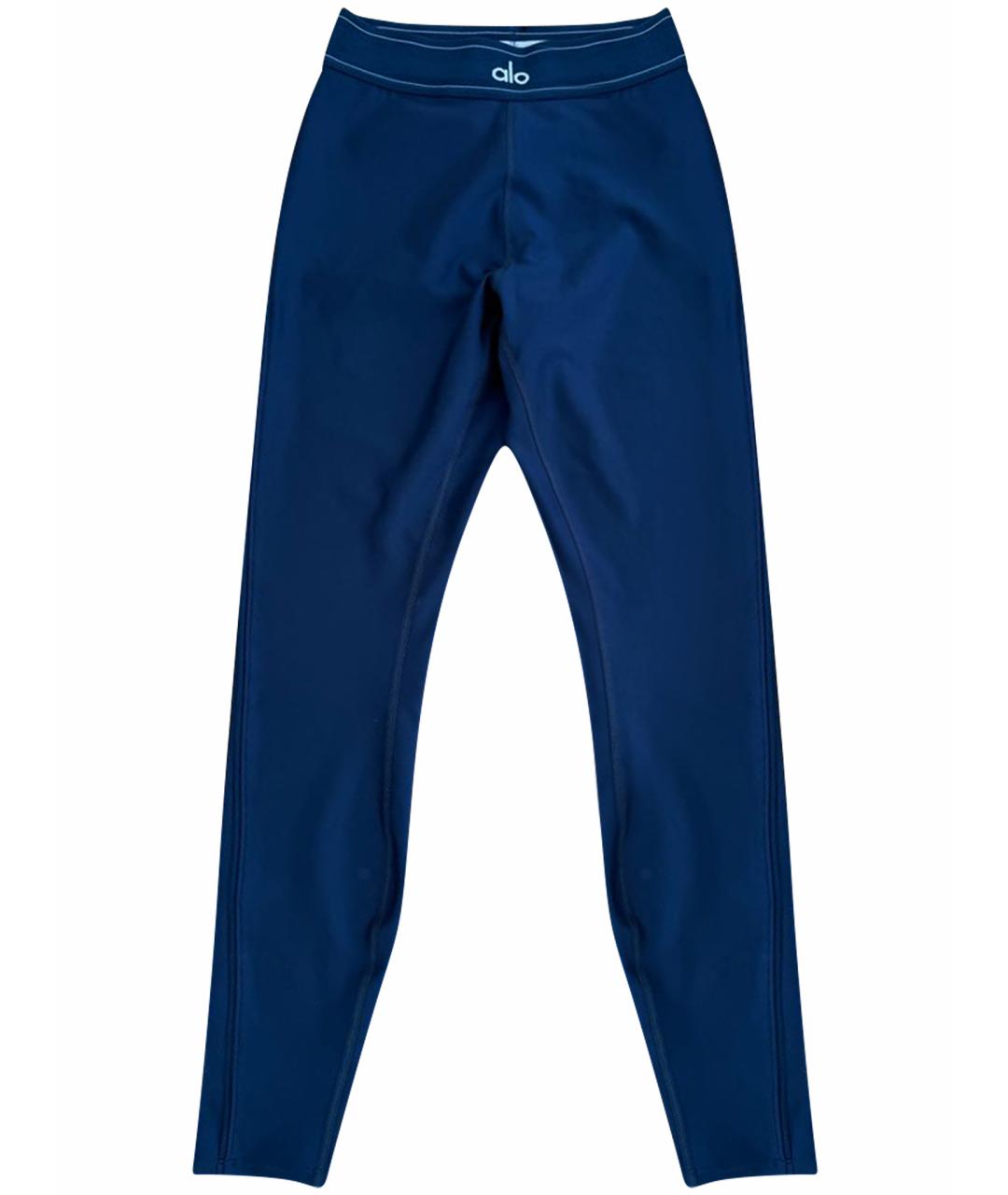 ALO YOGA Синие полиэстеровые леггинсы и велосипедки, фото 1