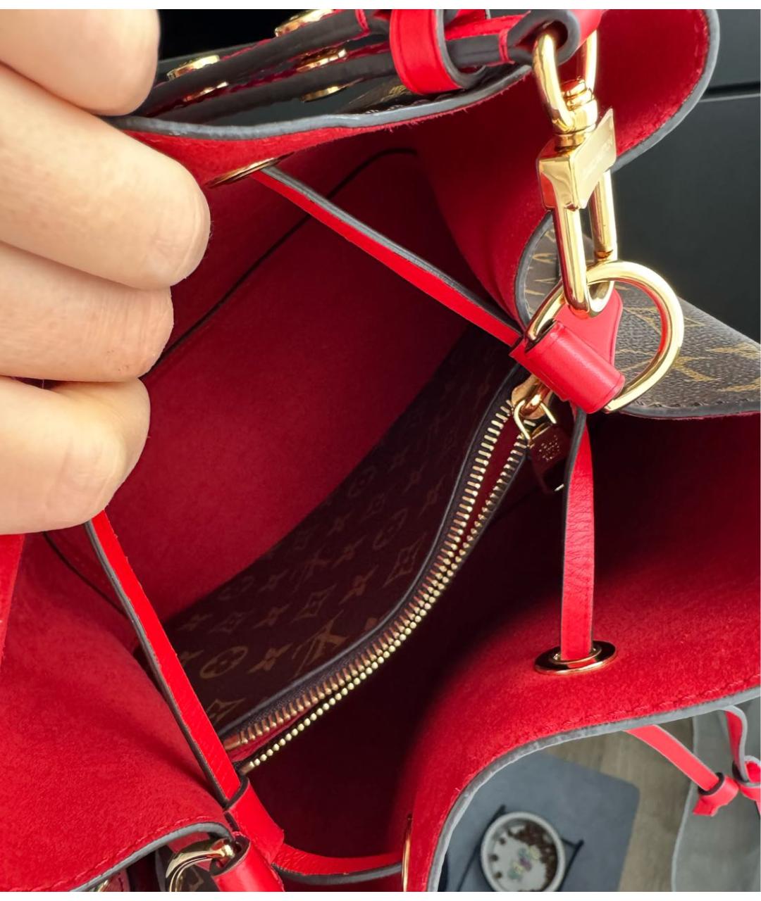 LOUIS VUITTON Коричневая сумка с короткими ручками из искусственной кожи, фото 4