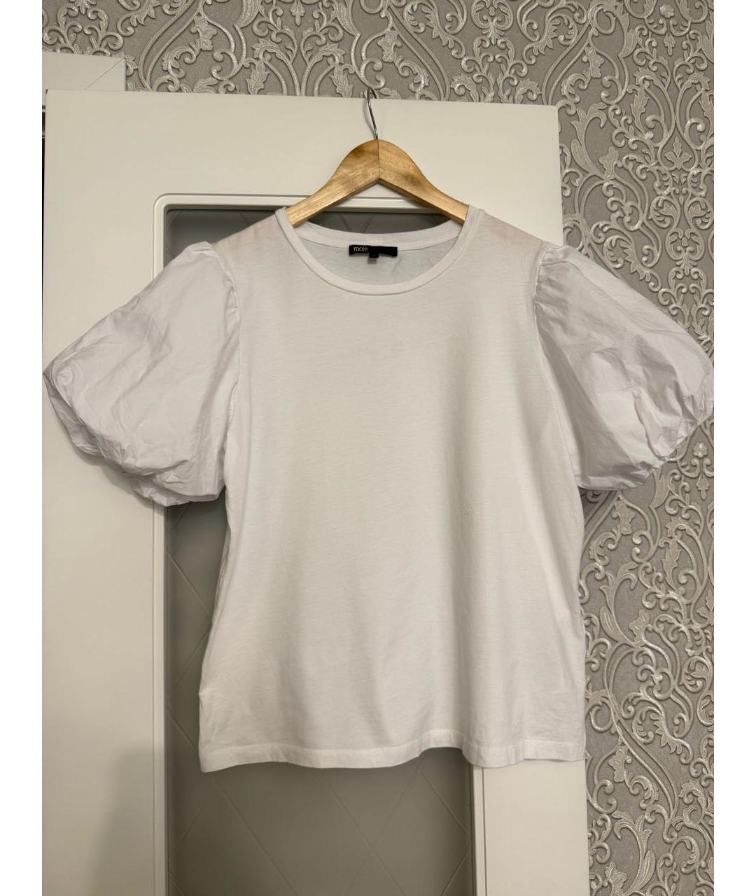 MAJE Белая хлопковая футболка, фото 6