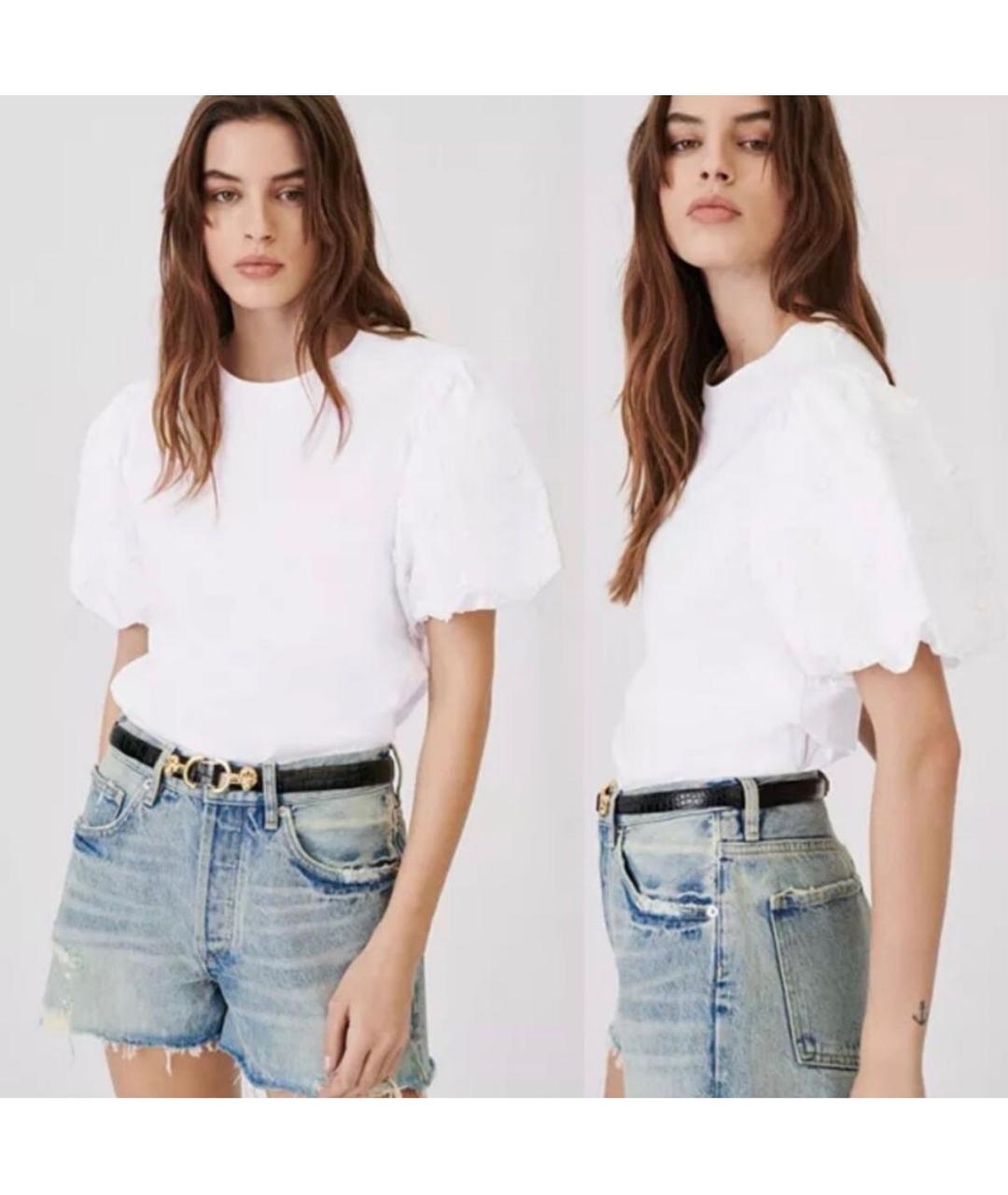 MAJE Белая хлопковая футболка, фото 5