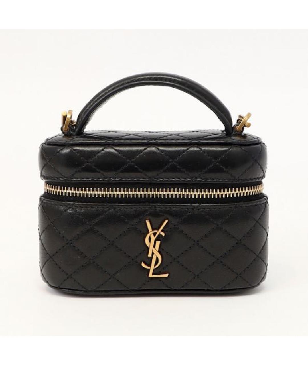 SAINT LAURENT Черная кожаная сумка через плечо, фото 9