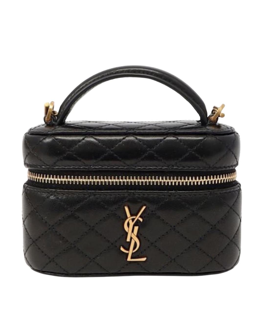 SAINT LAURENT Черная кожаная сумка через плечо, фото 1