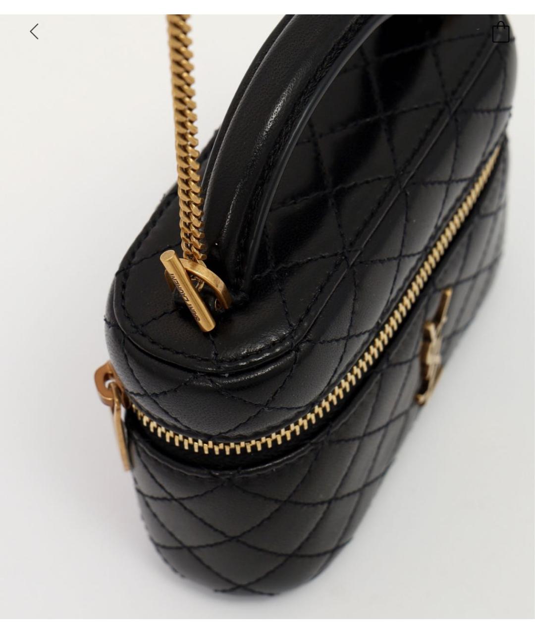 SAINT LAURENT Черная кожаная сумка через плечо, фото 7