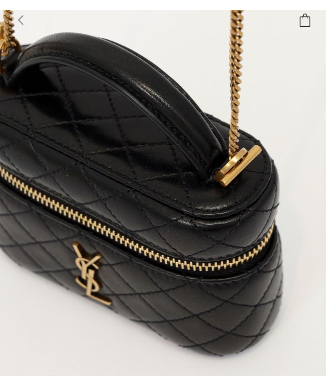 SAINT LAURENT Черная кожаная сумка через плечо, фото 8