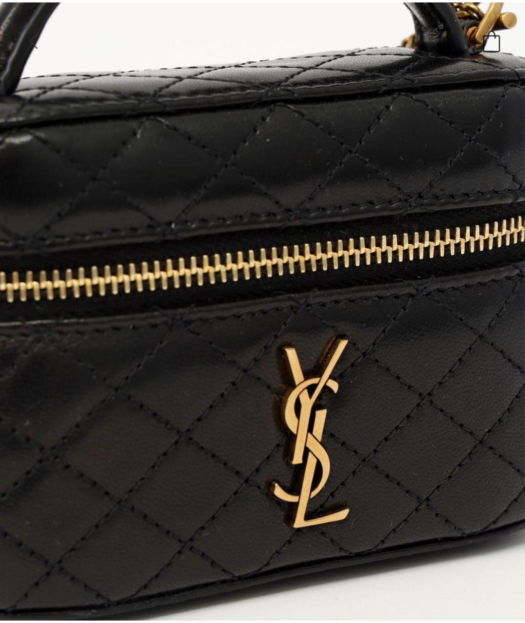 SAINT LAURENT Черная кожаная сумка через плечо, фото 6