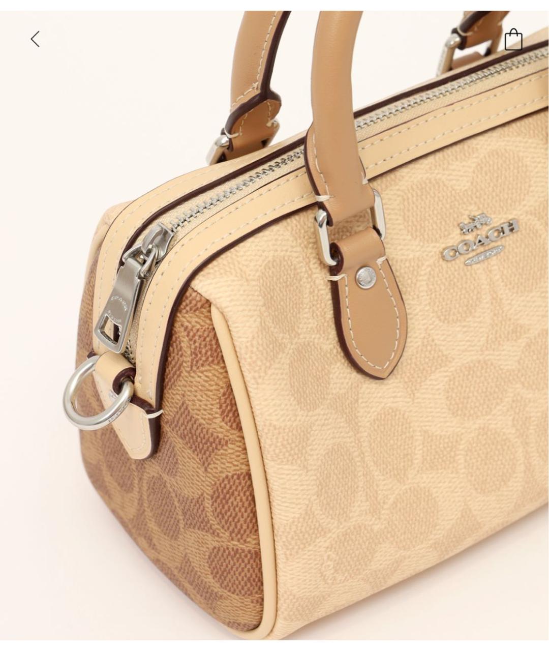 COACH Бежевая кожаная сумка через плечо, фото 7