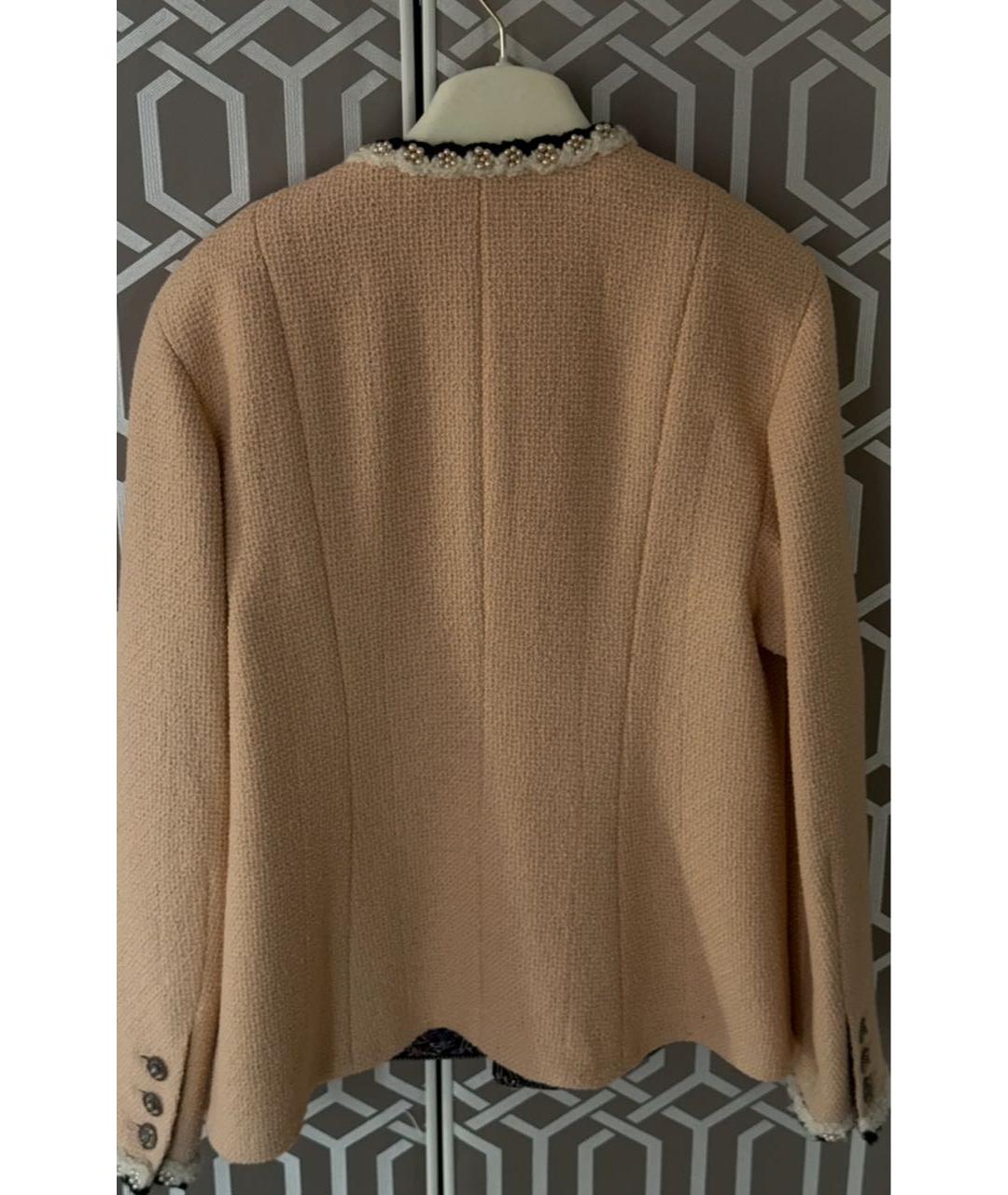 CHANEL Бежевый твидовый жакет/пиджак, фото 3