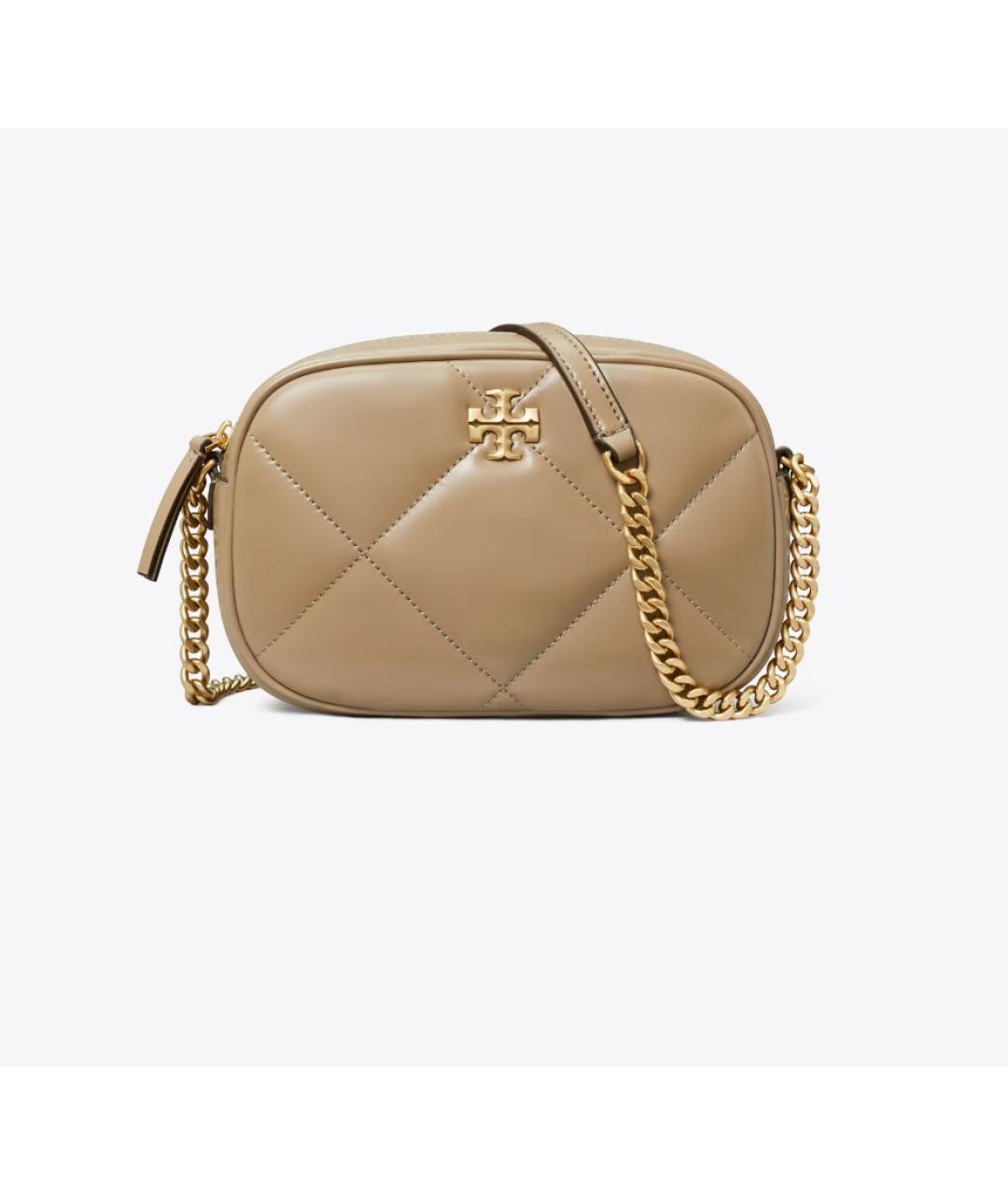 TORY BURCH Бежевая кожаная сумка через плечо, фото 10