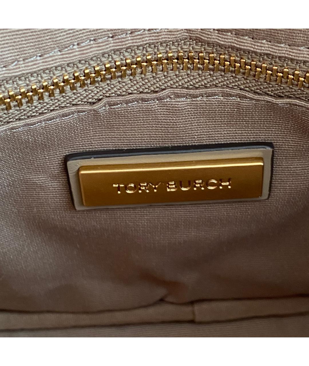TORY BURCH Бежевая кожаная сумка через плечо, фото 8