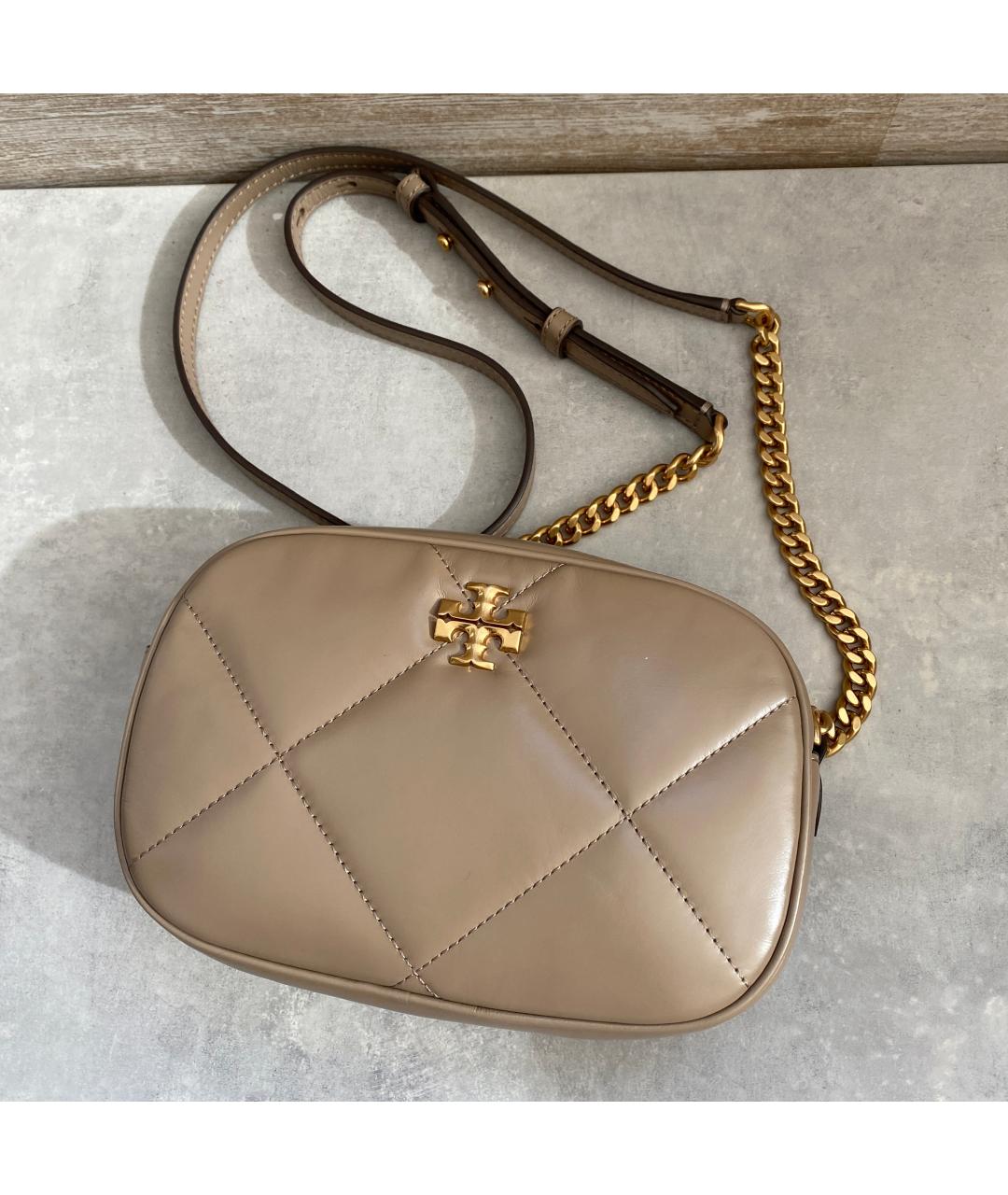 TORY BURCH Бежевая кожаная сумка через плечо, фото 3