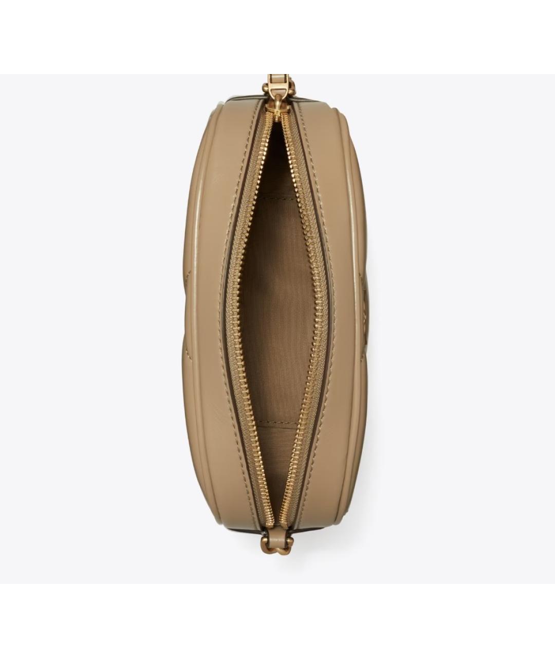 TORY BURCH Бежевая кожаная сумка через плечо, фото 6