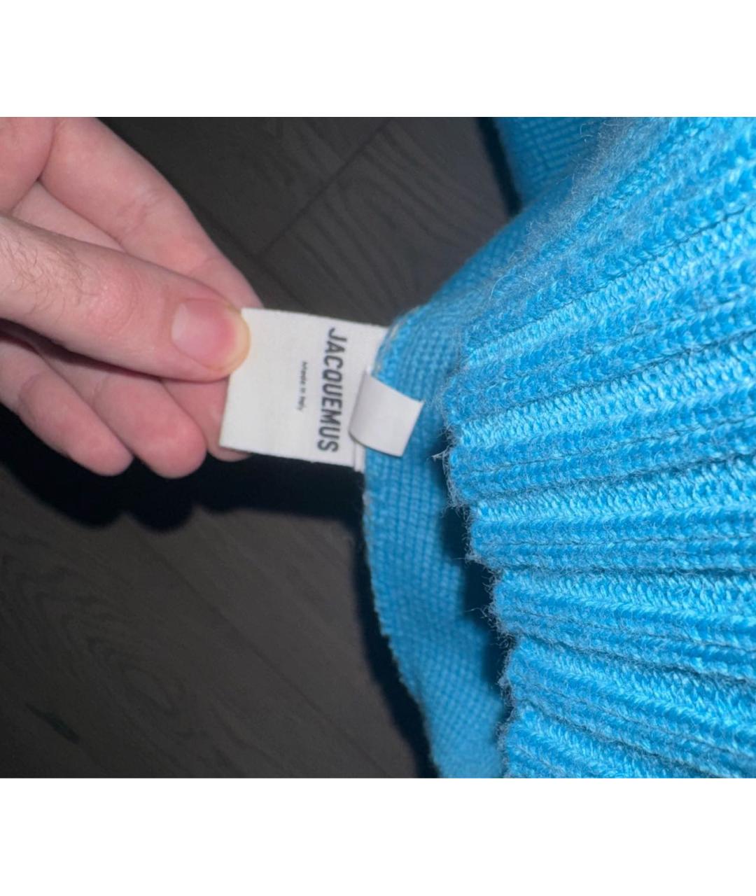 JACQUEMUS Бирюзовый шерстяной джемпер / свитер, фото 4