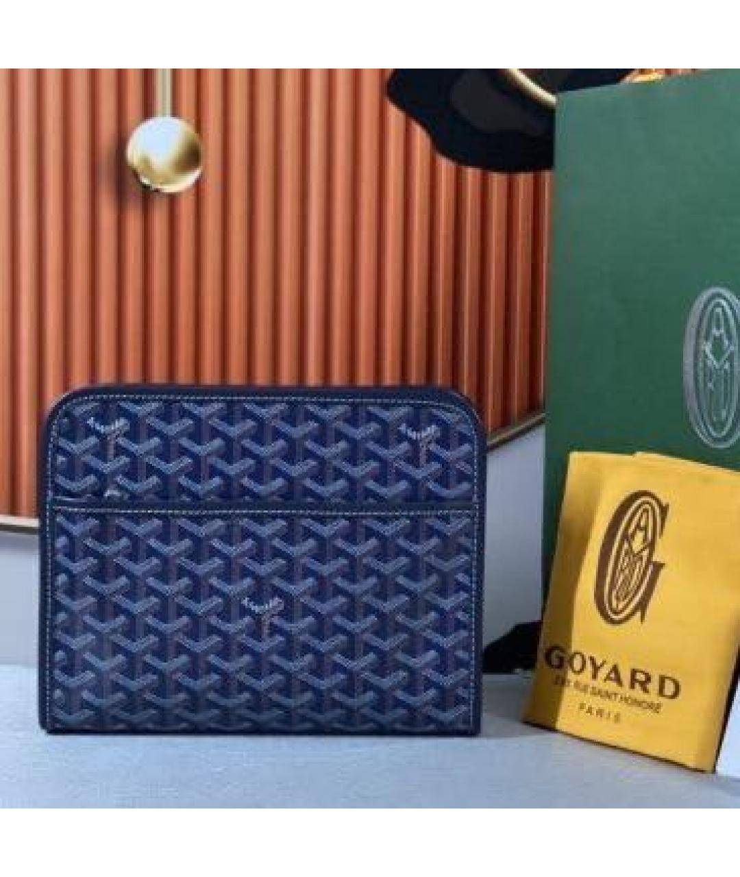 GOYARD Синяя кожаная барсетка, фото 6