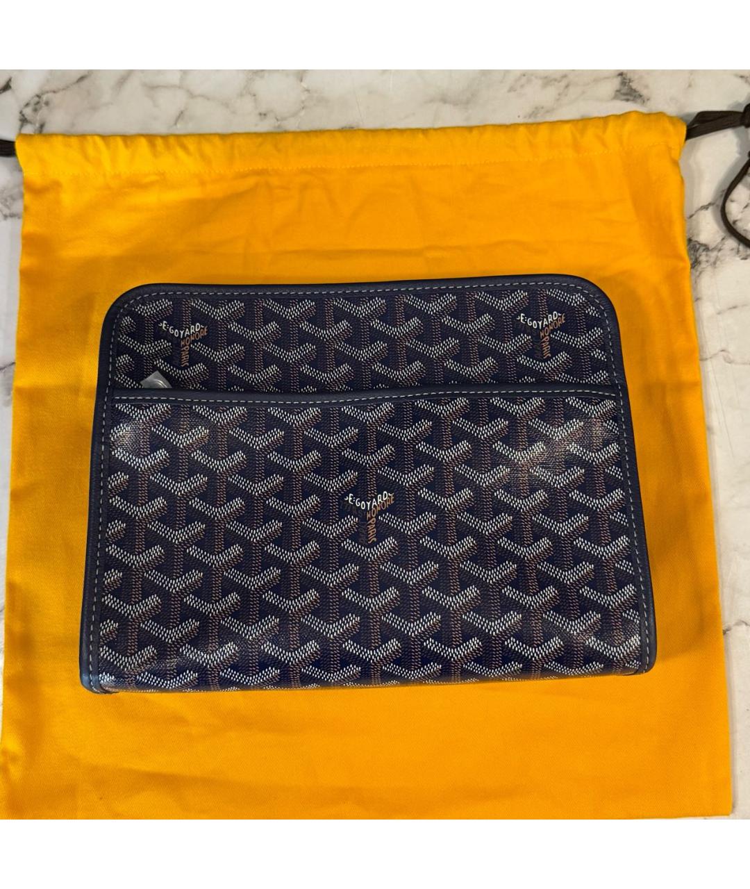 GOYARD Синяя кожаная барсетка, фото 3